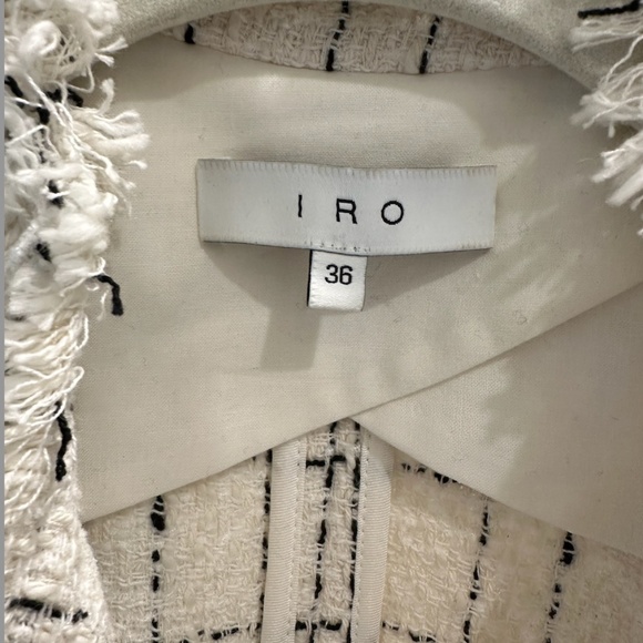 IRO Quinet Women's Belted Tweed Frayed Wrap Jacket in Size 36/US 4 - Picture 2 of 4